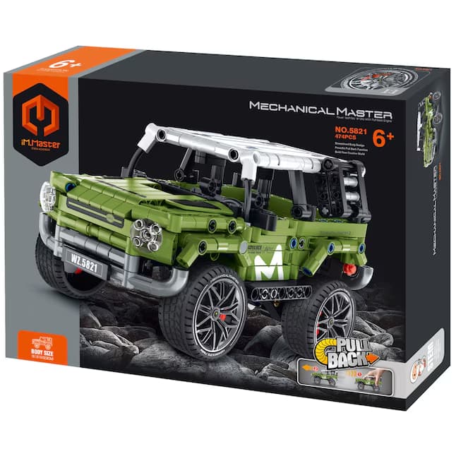 Todoterreno 4x4 Verde iMMaster – 474 piezas con retrofricción