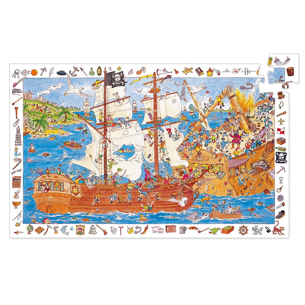 Puzzle observación mundo pirata Djeco 100 piezas