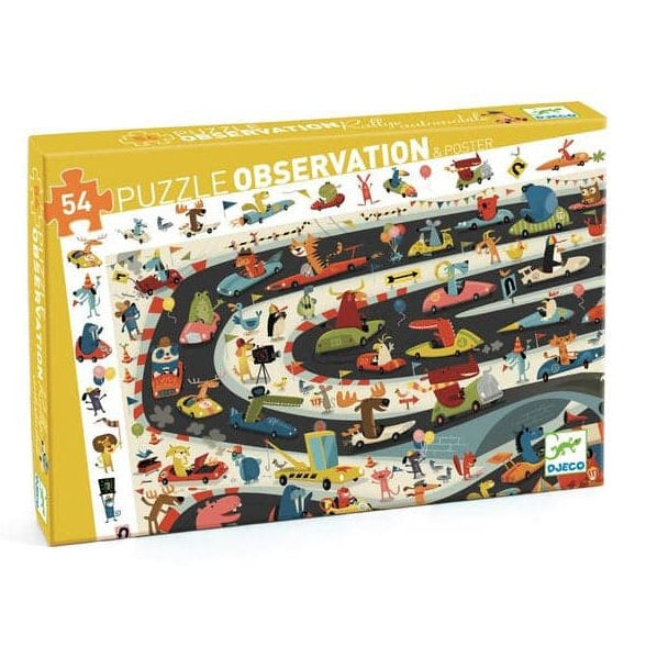 Puzzle observación rally automovilístico Djeco 54 piezas