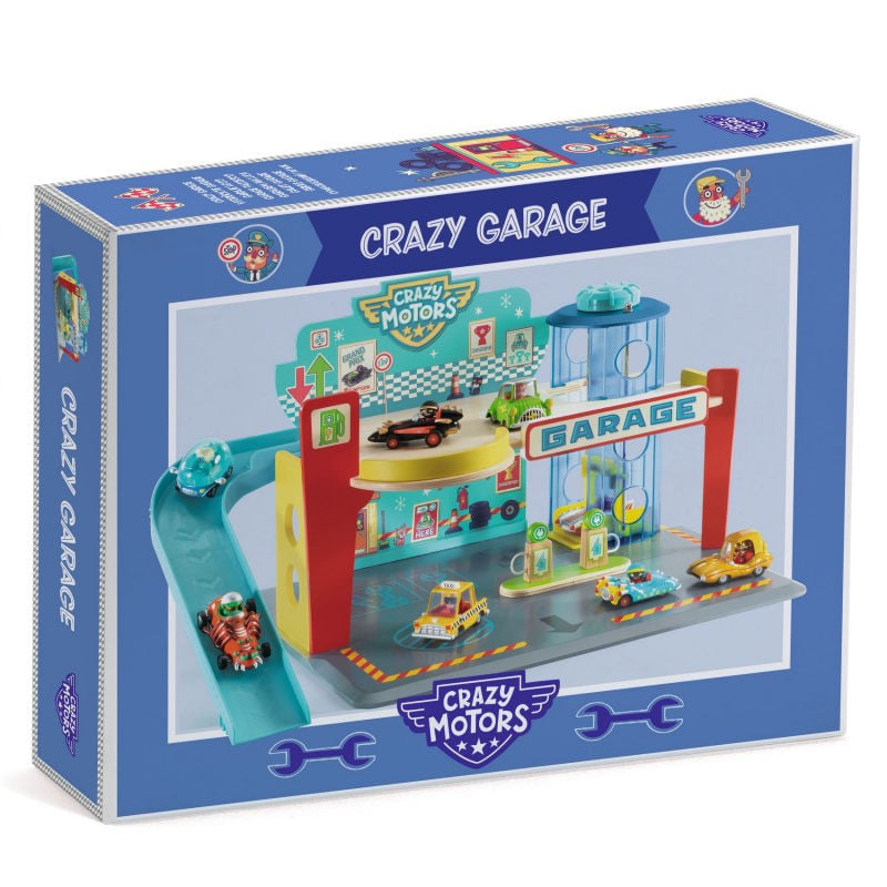 Garaje de madera Crazy Motors Djeco