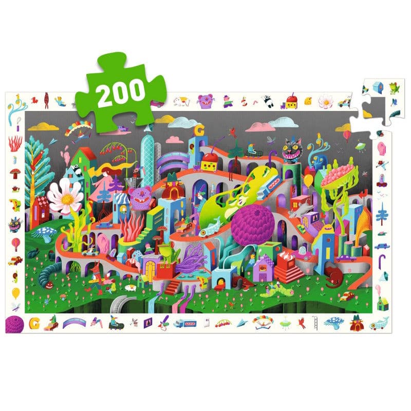 Puzzle observación Crazy Town Djeco 200 piezas