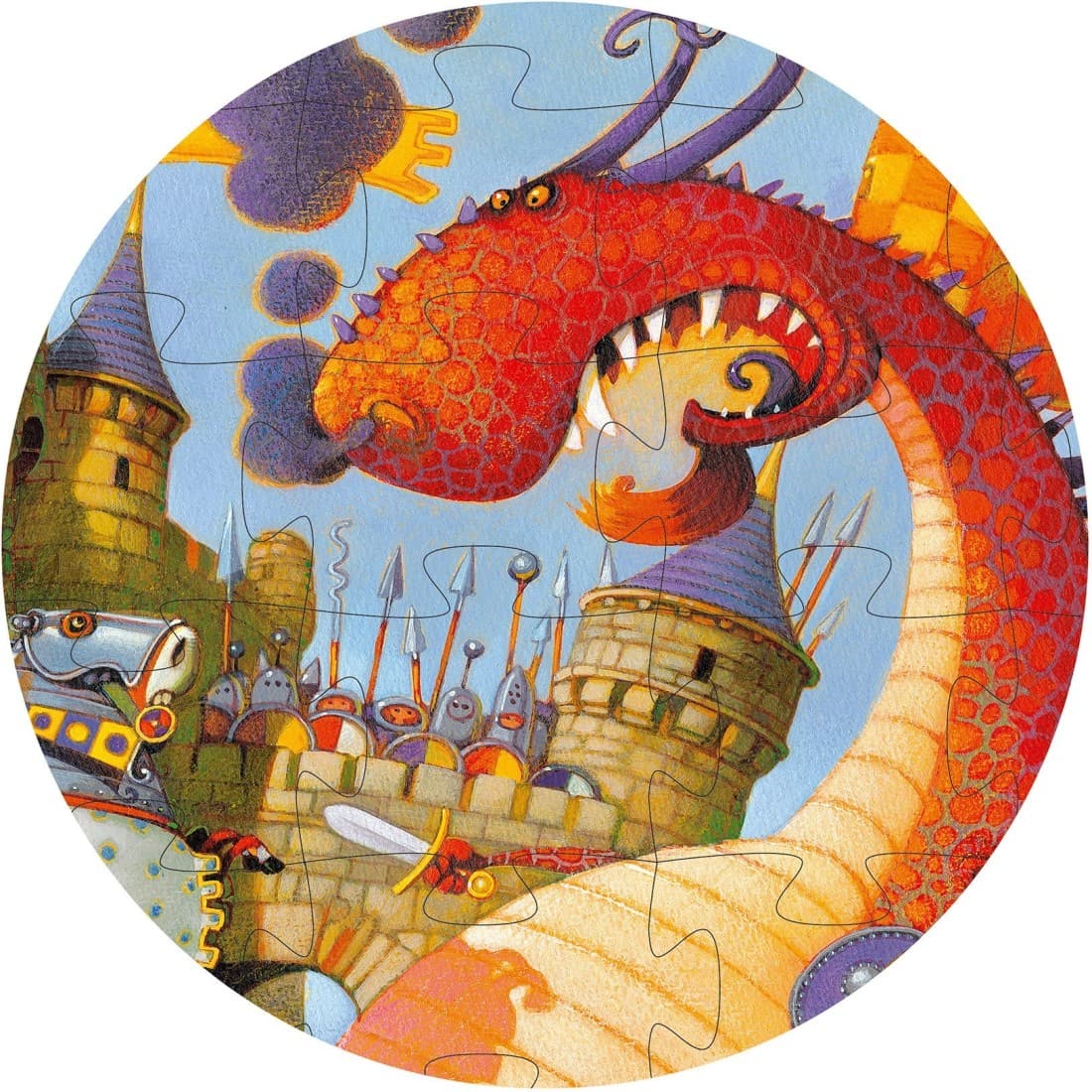 Puzzle Vaillant y los dragones Djeco 54 piezas