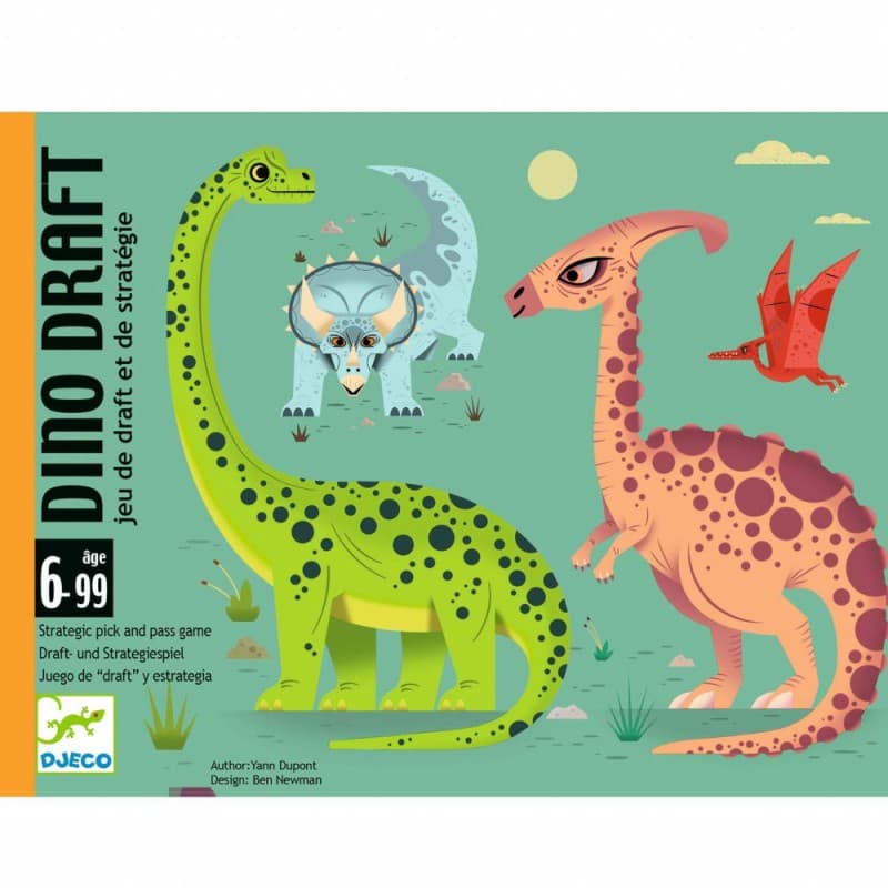 DinoDraft - Juego de cartas de estrategia con dinosaurios de Djeco