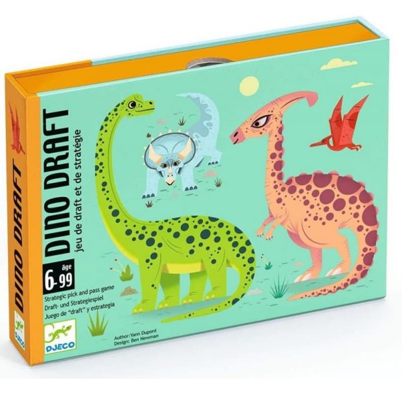 DinoDraft - Juego de cartas de estrategia con dinosaurios de Djeco