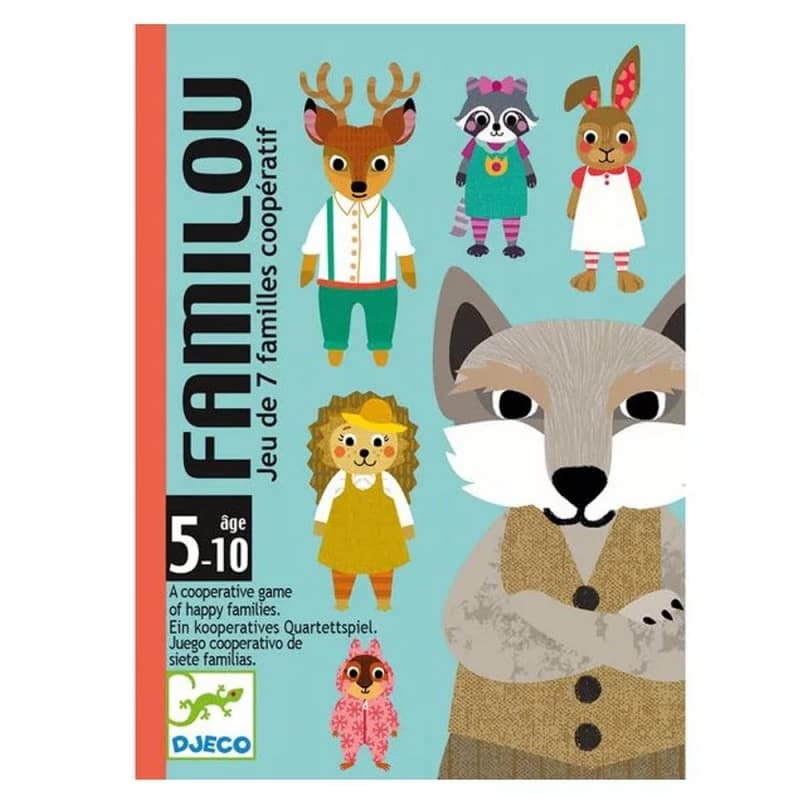 Familou - Juego de cartas cooperativo de 7 familias Djeco