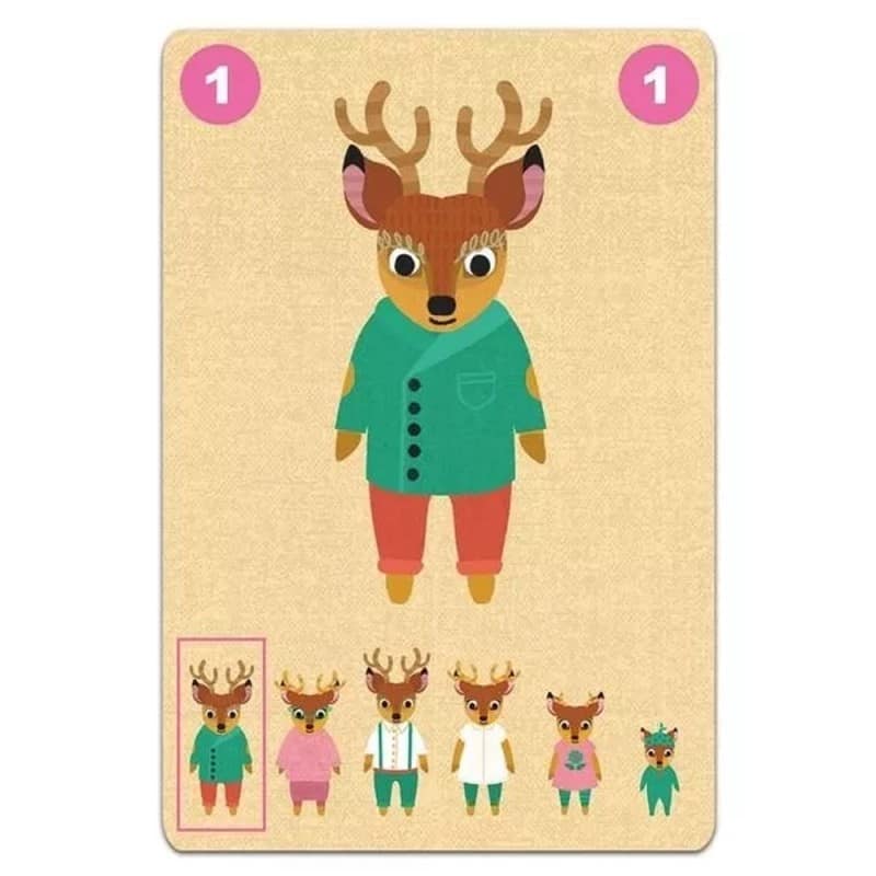 Familou - Juego de cartas cooperativo de 7 familias Djeco