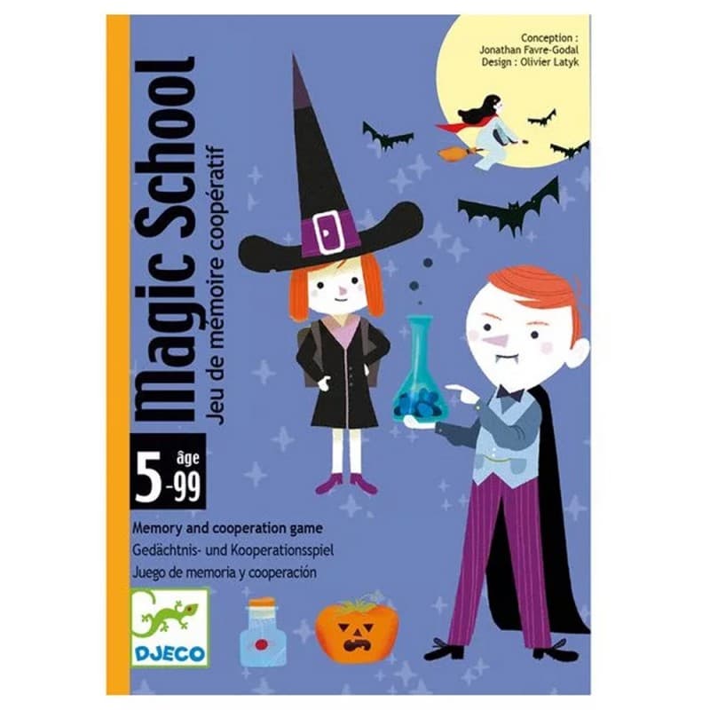 Magic School - Juego de cartas cooperativo de memoria Djeco