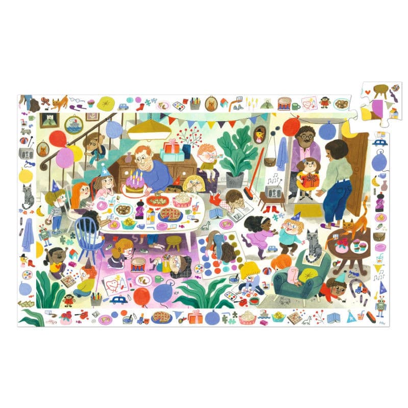 Puzzle de observación fiesta de cumpleaños Djeco 54 piezas