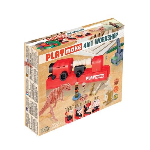 PlayMake 4-en-1 – Taller de ebanistería creativo para niños
