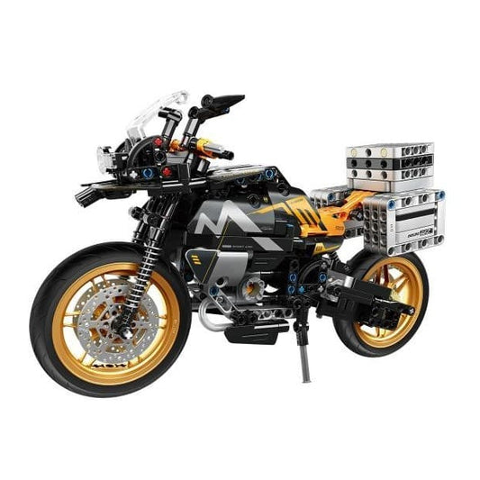 Moto Negra iMMaster – 572 piezas con suspensión y motor simulado