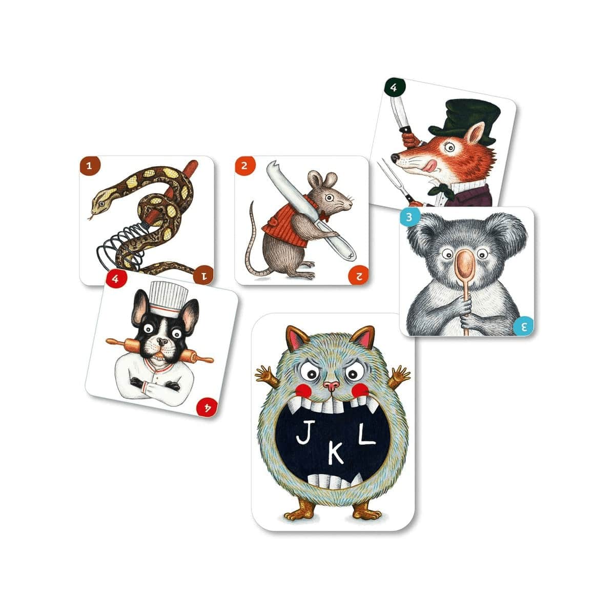 ABC Miam - Juego de cartas de vocabulario con monstruos Djeco